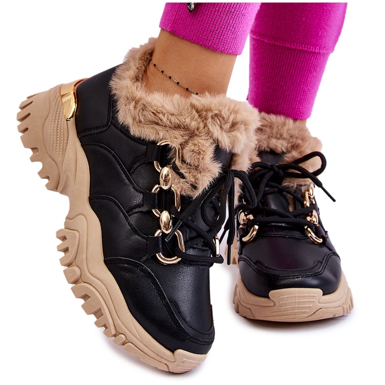 PM1 Pantofi sport izolați damă cu șireturi Kerberos negru bej