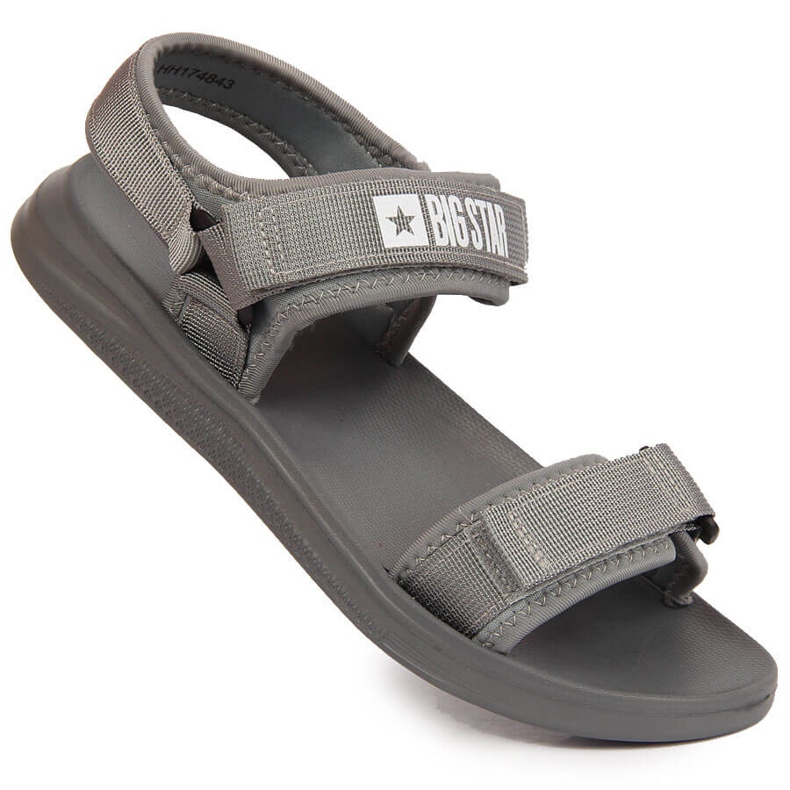 Sandale sport pentru bărbați Big Star HH174843 gri cu velcro
