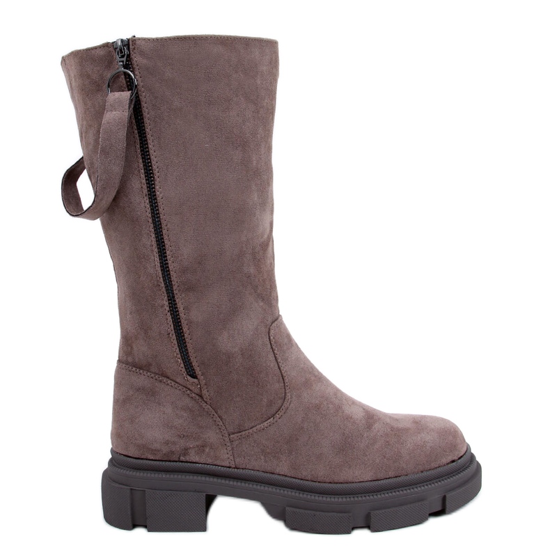 Cizme plate Slade kaki de damă bej Cizme plate Slade kaki de damă bej