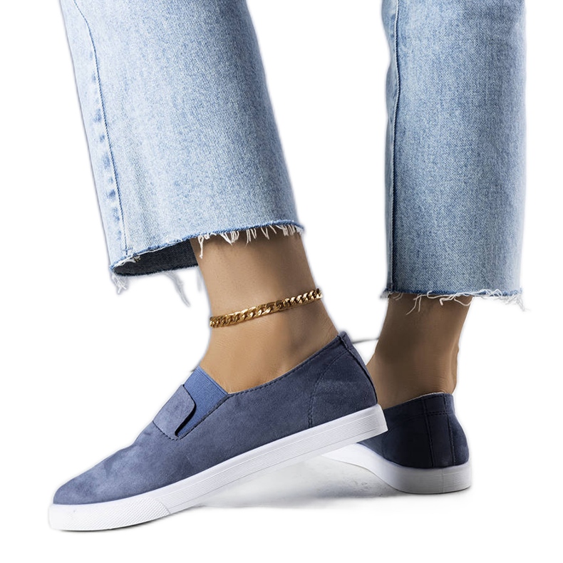 PA1 Tenisi albastri din piele intoarsa ecologica de la Jamal albastru