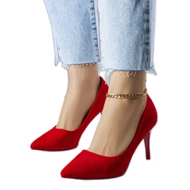 PA1 Tocuri roșii Alayah din piele de căprioară ecologică roșu