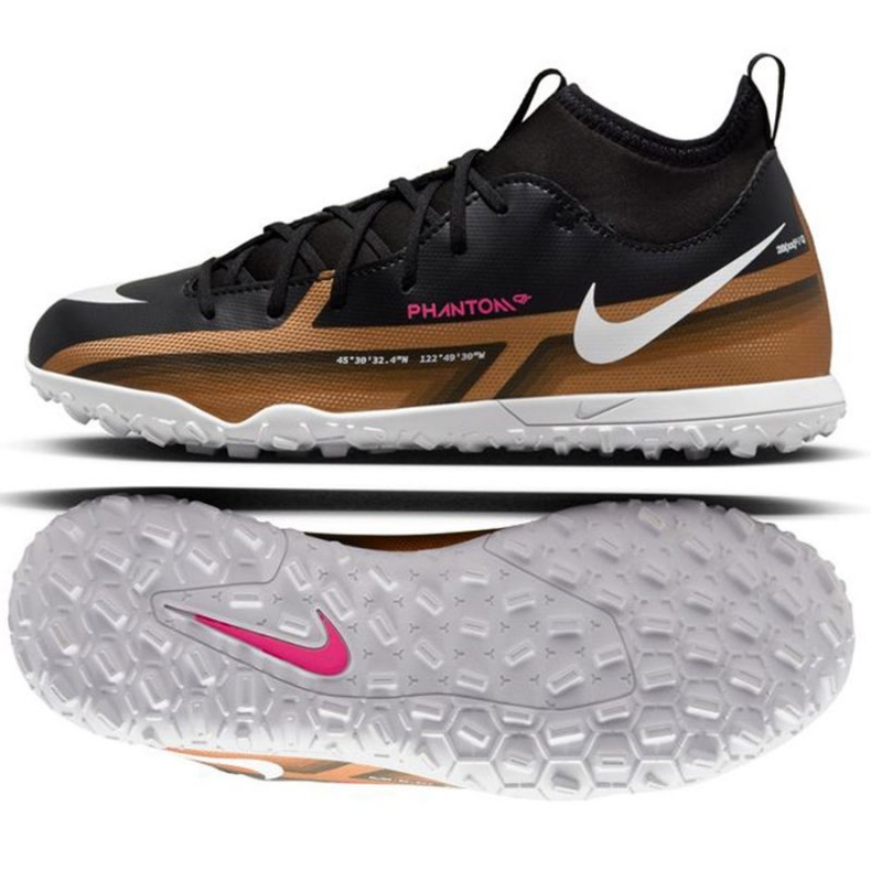 Pantofi Nike Jr. Phantom GT2 Club Qatar Dynamic Fit Tf DR6063 810 negru negru