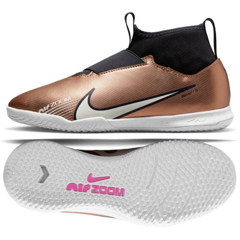 Pantofi de fotbal Nike Zoom Mercurial Vapor 15 Academy Qatar Ic Jr DR6050 810 maro alb Pantofi de fotbal Nike Zoom Mercurial Vapor 15 Academy Qatar Ic Jr DR6050 810 maro alb