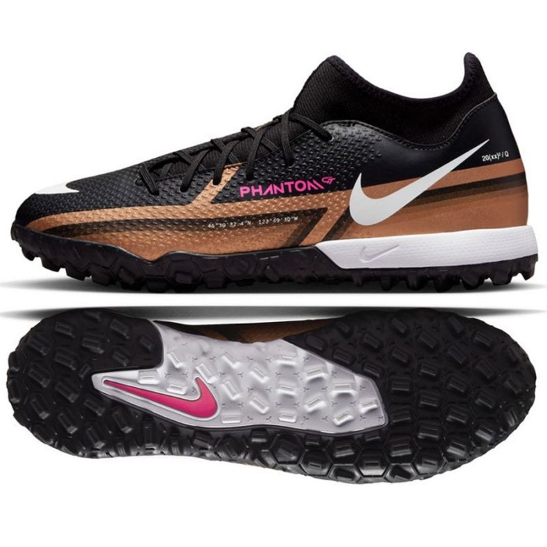 Pantofi de fotbal Nike Phantom GT2 Academy Qatar Dynamic Fit Tf M DR5966 810 maro, negru negru