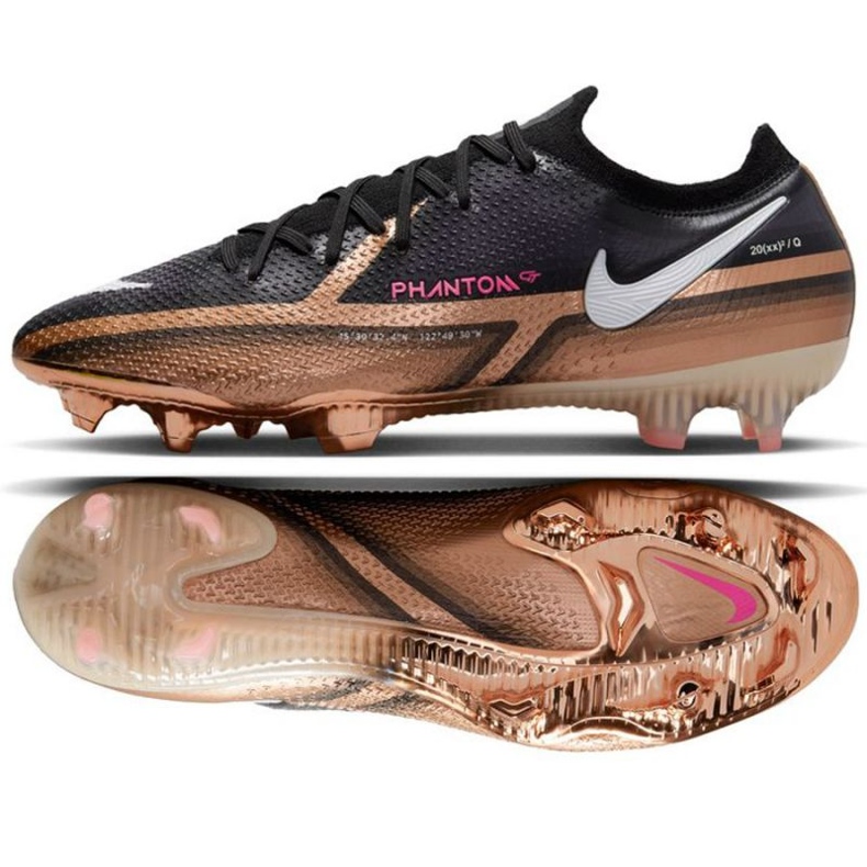 Pantofi de fotbal Nike Phantom GT2 Elite Qatar Fg M DR5954 810 maro, negru bej și maro