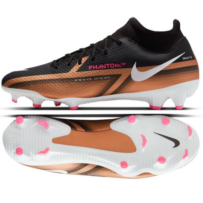 Pantofi de fotbal Nike Phantom GT2 Academy Dynamic FG/MG M DR5960 810 maro, negru bej și maro