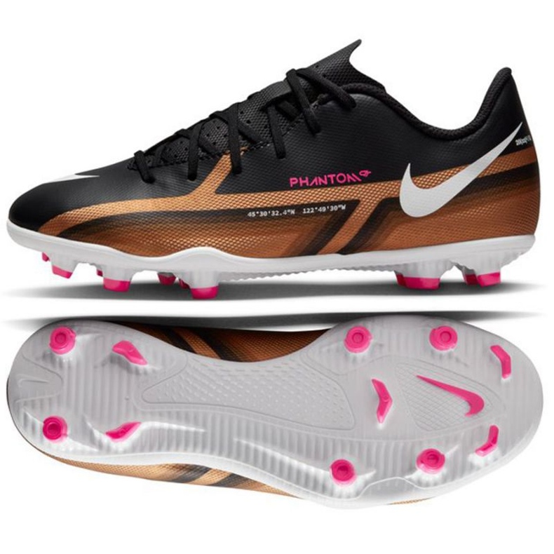 Pantofi de fotbal Nike Phantom GT2 Club Qatar FG/MG Jr DR6058 810 maro, negru negru Pantofi de fotbal Nike Phantom GT2 Club Qatar FG/MG Jr DR6058 810 maro, negru negru