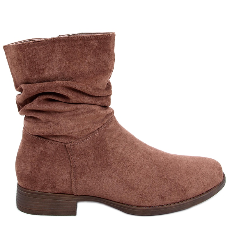 PA1 Cizme plate Wever Khaki din piele intoarsa maro