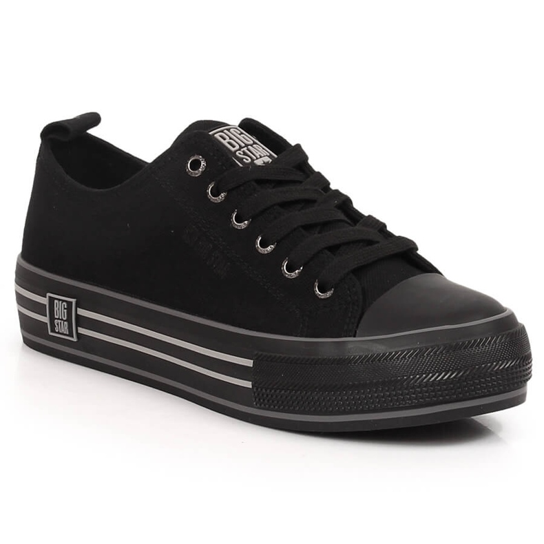 Adidasi de dama pe platforma neagra Big Star LL274184 negru
