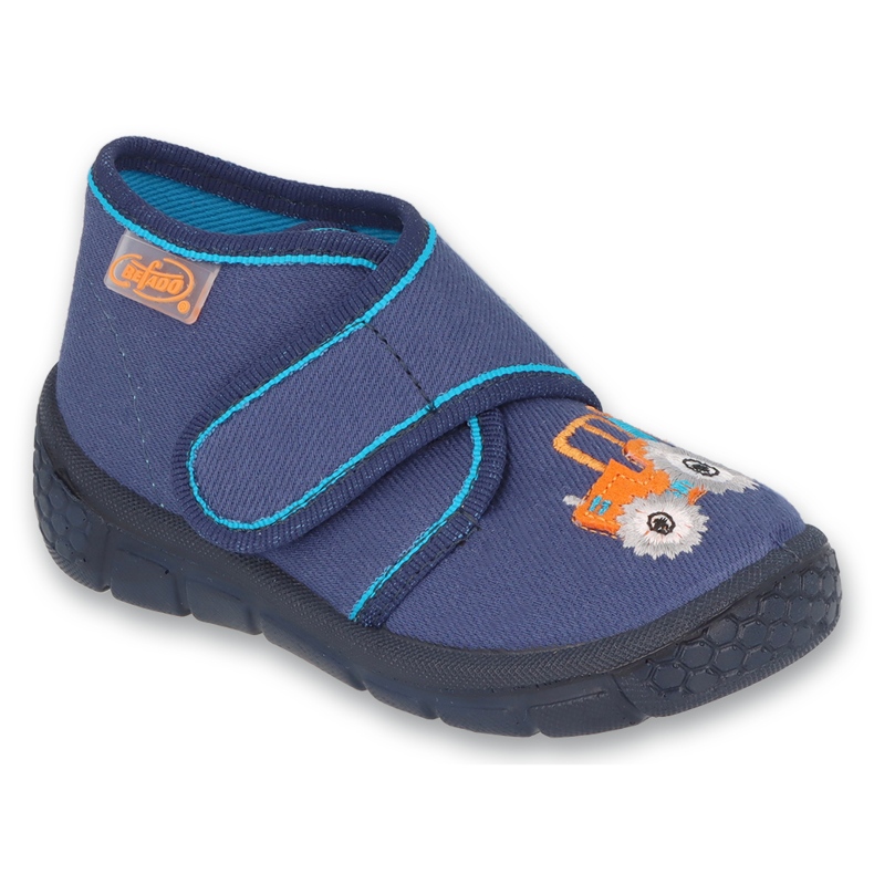 BEFADO Children's Navy Blue Children’s Slippers 538P089 Orange Tractor albastru