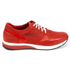 Polbut Pantofi barbati Sport C47 piele rosie roșu Polbut Pantofi barbati Sport C47 piele rosie roșu