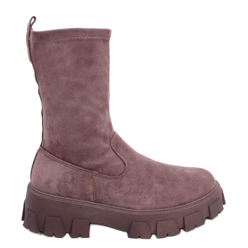 Cizme plate din piele intoarsa Phyllis Khaki bej Cizme plate din piele intoarsa Phyllis Khaki bej