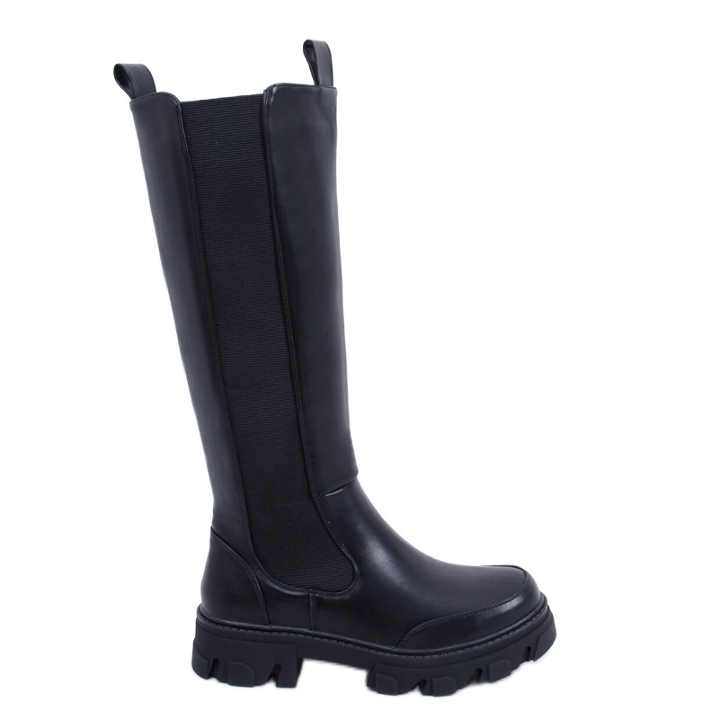 Botine cu partea superioară elastică de la Roberts Black negru