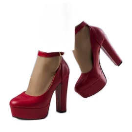 PA1 Pompe roșii cu toc înalt de la Adela roșu PA1 Pompe roșii cu toc înalt de la Adela roșu