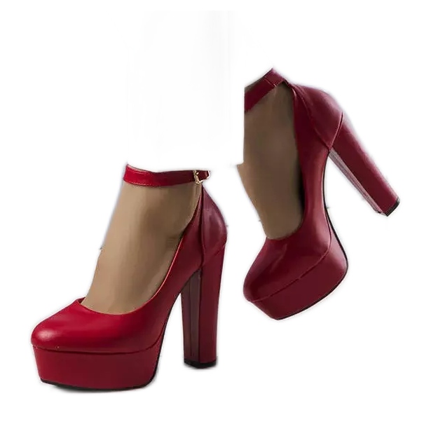 PA1 Pompe roșii cu toc înalt de la Adela roșu