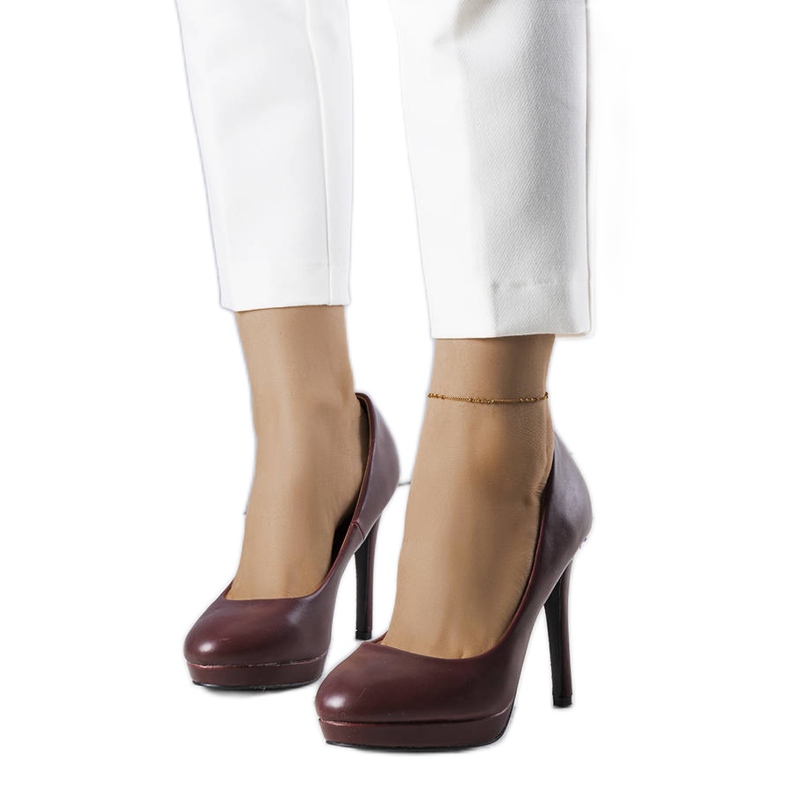 PA1 Pompe cu toc burgundy de la Santino roșu