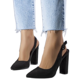 PA1 Jaylee pantofi negri cu toc deschis negru PA1 Jaylee pantofi negri cu toc deschis negru