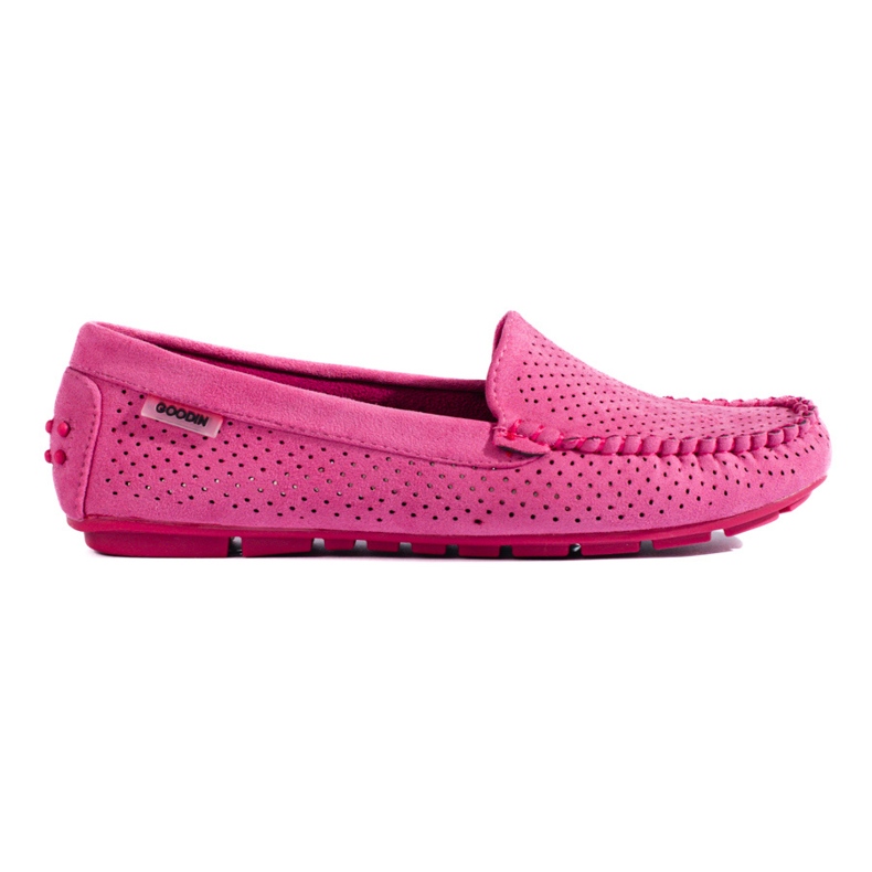 Mocasini de dama ajurata Shelovet elastic fucsia roz