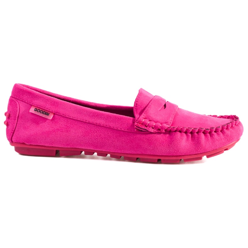 Mocasini de dama din piele intoarsa Shelovet elastic fucsia roz