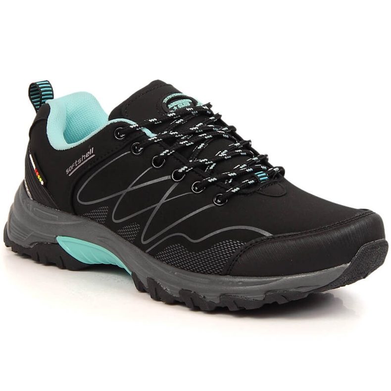 Pantofi de trekking impermeabili pentru femei American Club black mint negru verde