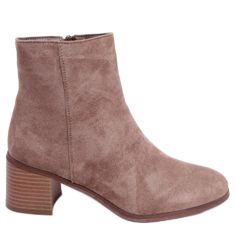 Cizme clasice din piele intoarsa Natina Khaki bej