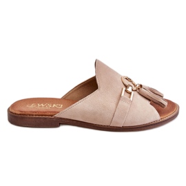 Lewski Shoes Papuci de damă din piele intoarsa Pantofi Leewski 3226 Bej Lewski Shoes Papuci de damă din piele intoarsa Pantofi Leewski 3226 Bej
