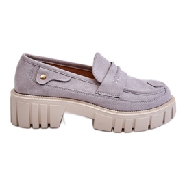 PS2 Pantofi cu slip-on de damă din piele intoarsa Gri Fiorell PS2 Pantofi cu slip-on de damă din piele intoarsa Gri Fiorell