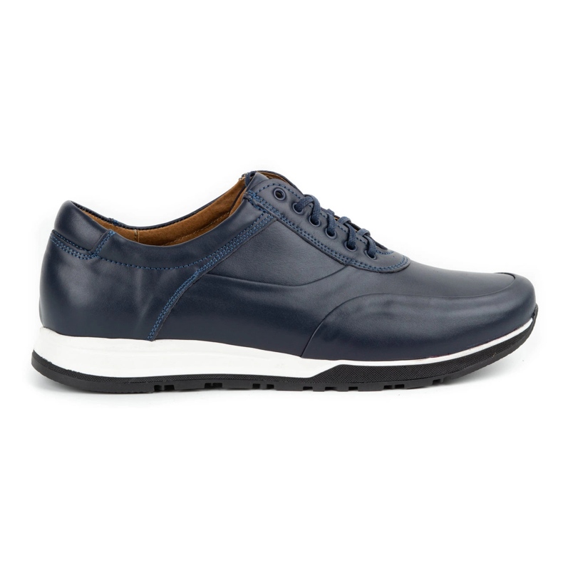Olivier Pantofi casual barbati din piele 902KNT bleumarin albastru