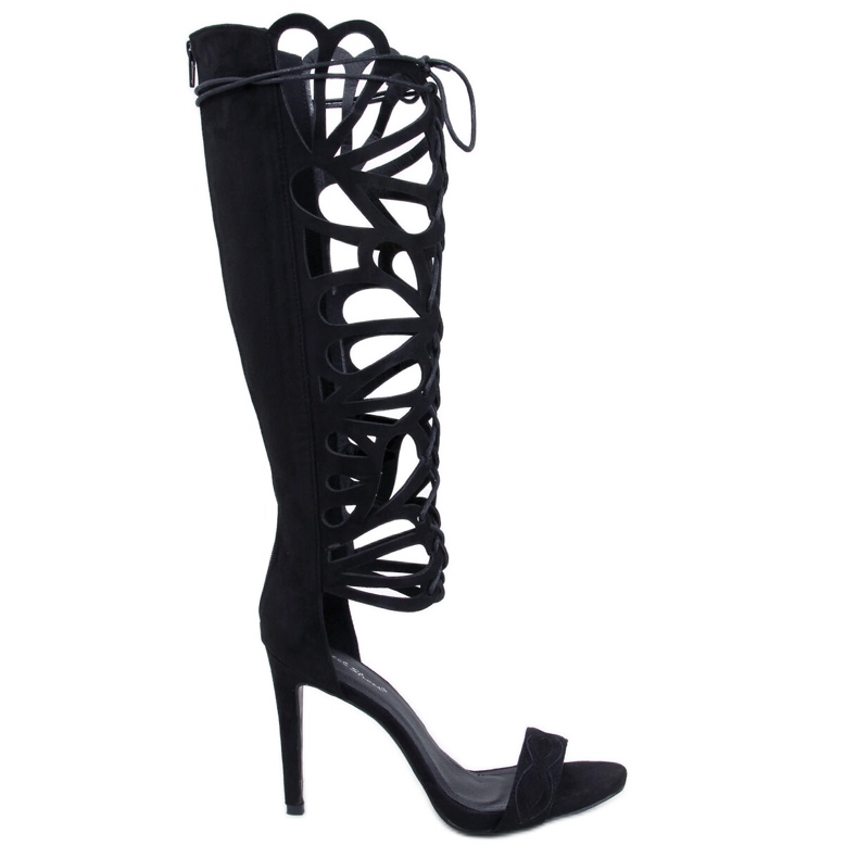 BM Miranda Sandale gladiator stiletto negre negru