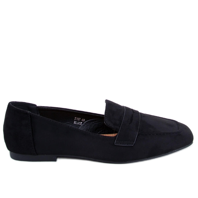 BM Mocasini Class Black din piele intoarsa negru