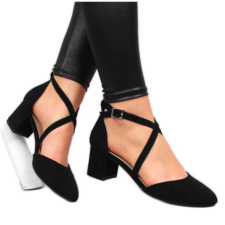 Sandale negre cu bretele de damă Sergio Leone negru