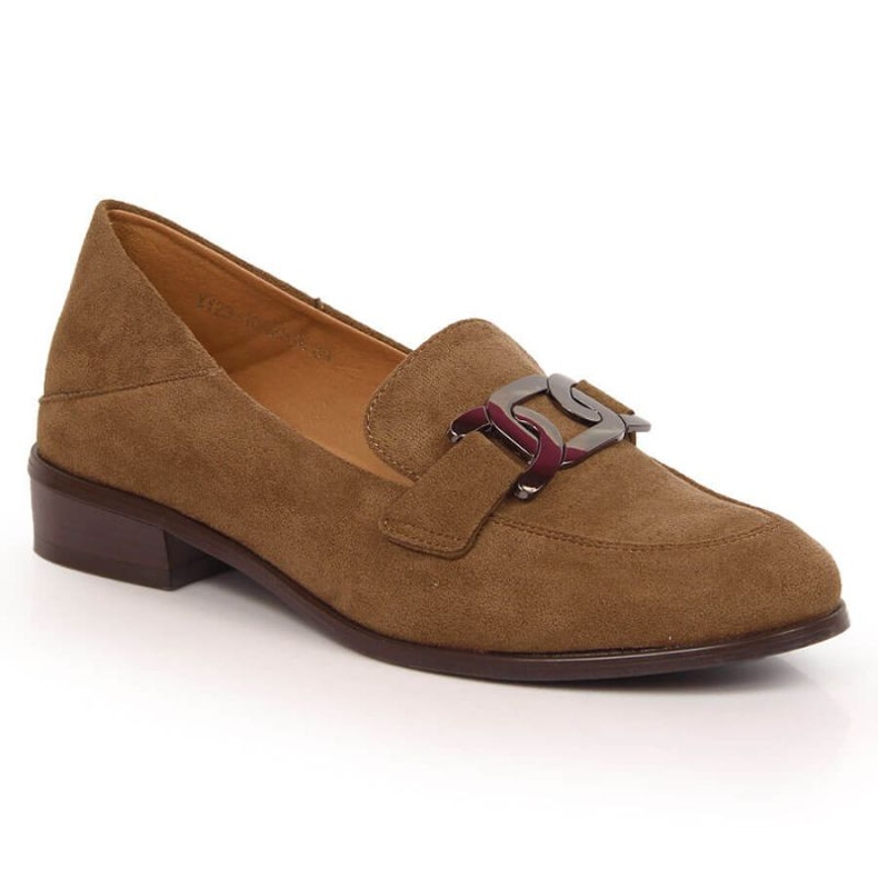 Pantofi plati din piele intoarsa Vinceza W JAN143C maro