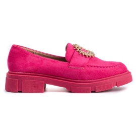 Pantofi dama din piele intoarsa fucsia roz