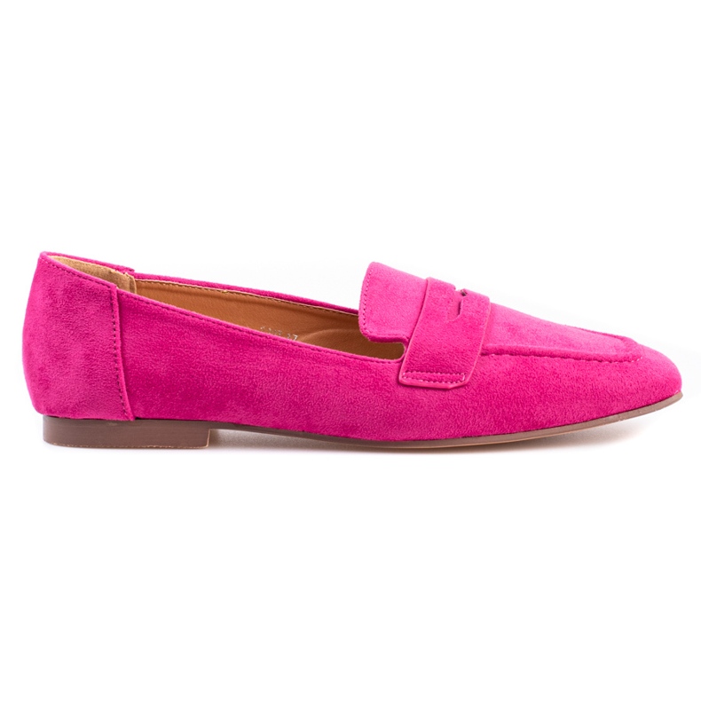 Mocasini de dama Shelovet din piele intoarsa fucsia roz