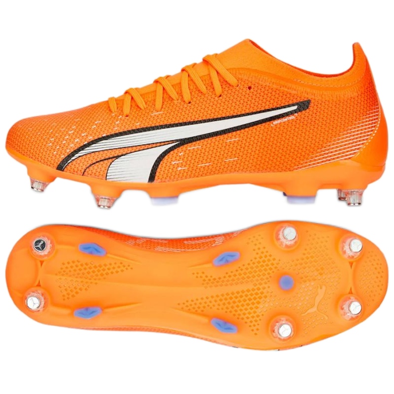 Pantofi de fotbal Puma Ultra Match MxSG M 107216 01 portocale portocale si rosii