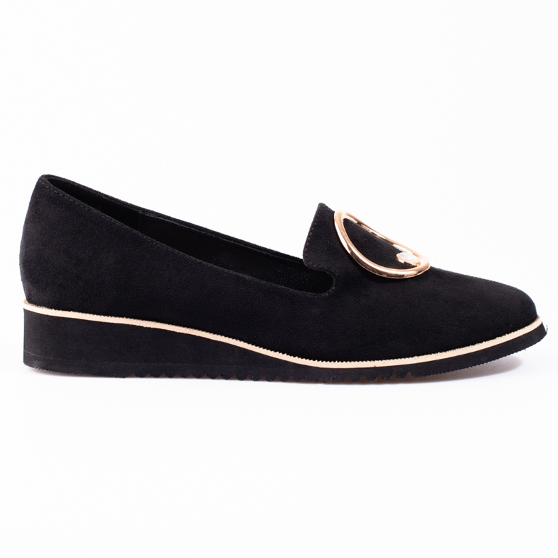 BM Mocasini dama Shelovet piele intoarsa neagra negru