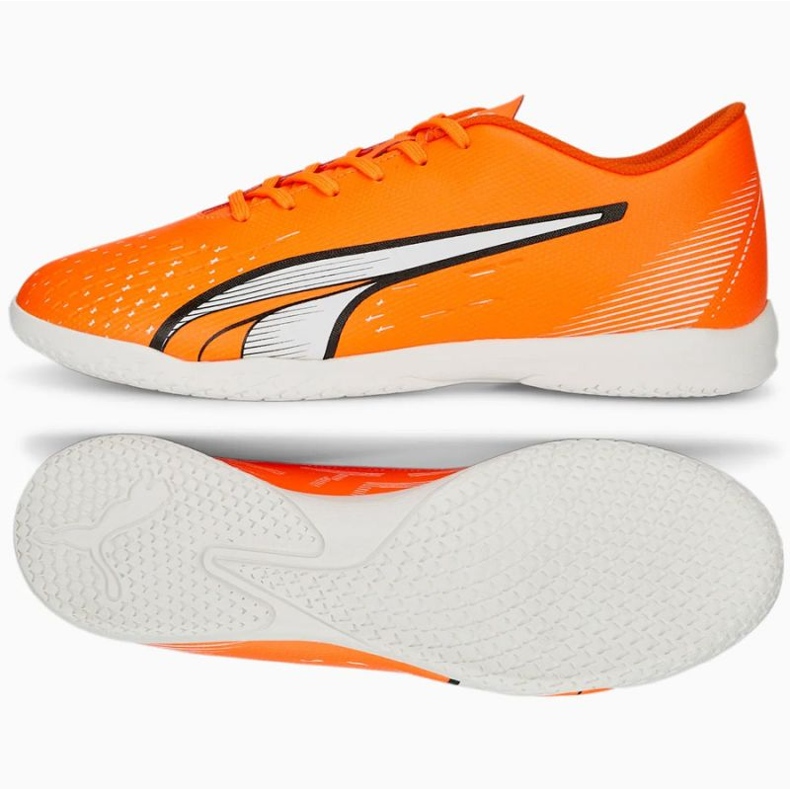 Pantofi de fotbal Puma Ultra Play It 107227 01 portocale portocale si rosii