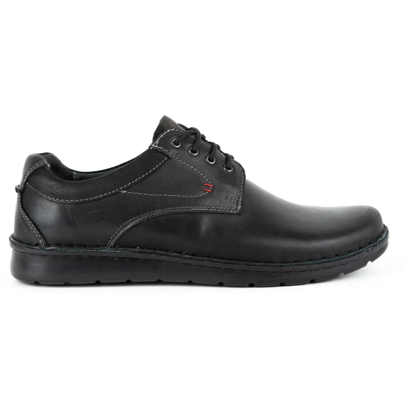 Kampol Pantofi casual barbati din piele 13/27 fata neagra negru