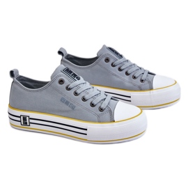 Pantofi de damă cu platformă din material Big Star LL274183 Albastru deschis