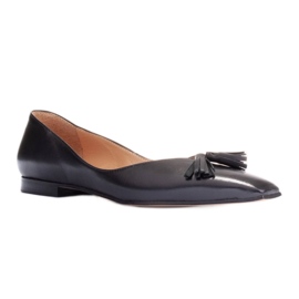 Marco Shoes Balerini subtili cu franjuri negru Marco Shoes Balerini subtili cu franjuri negru