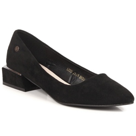 Pompe de damă din piele intoarsa neagra Vinceza 20198 negru Pompe de damă din piele intoarsa neagra Vinceza 20198 negru