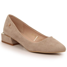 Pompi de piele intoarsa ascutit bej Vinceza 20198 Pompi de piele intoarsa ascutit bej Vinceza 20198