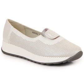 Pantofi slip-on Jezzi argintii cu bandă elastică pe platformă
