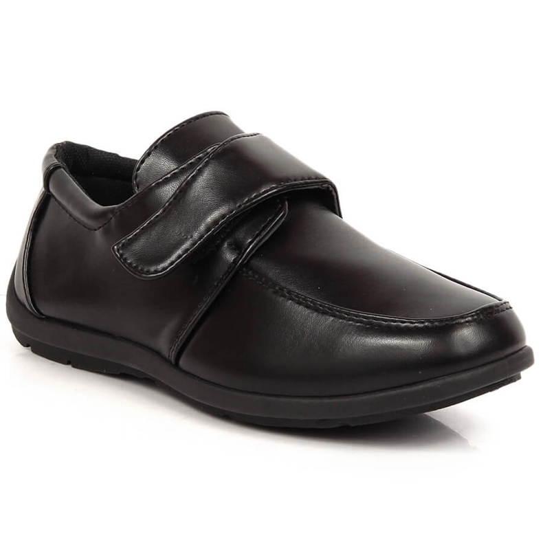 Pantofi de comuniune Black American Club 52/23 pentru baieti cu velcro negru