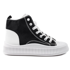 Adidași de damă Shelovet înalți alb și negru
