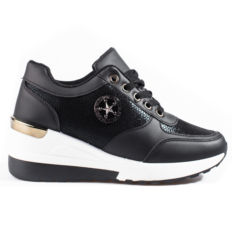 Tenisi de damă Black Shelovet cu pană negru