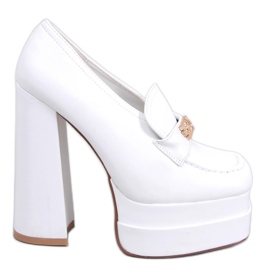 PA1 Mocasini cu toc inalt Ambra White alb PA1 Mocasini cu toc inalt Ambra White alb
