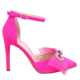 Seastar Stilettos cu fundita din tul fucsia Triana roz Seastar Stilettos cu fundita din tul fucsia Triana roz