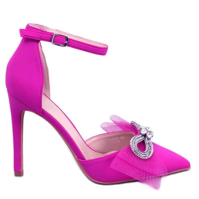 Seastar Stilettos cu fundita din tul violet Triana