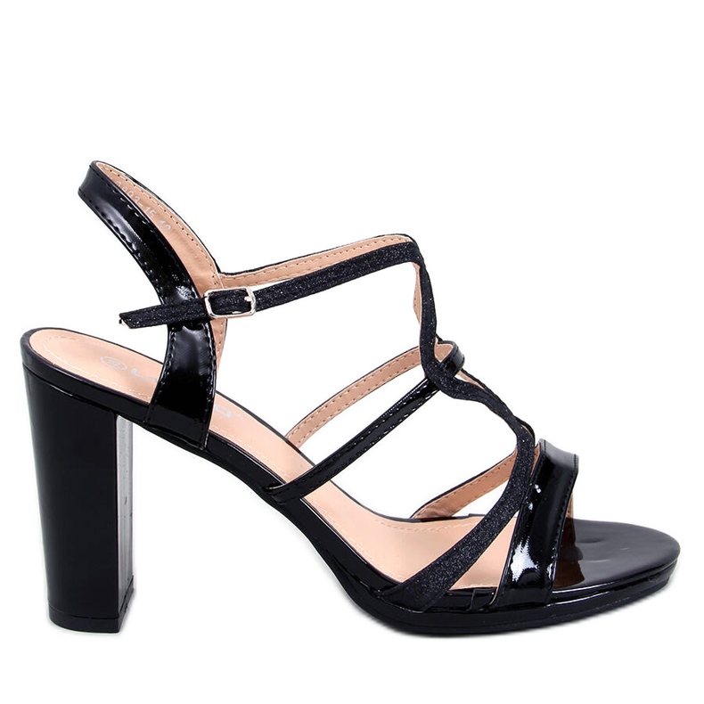 PA1 Inma Sandale negre cu toc negru PA1 Inma Sandale negre cu toc negru